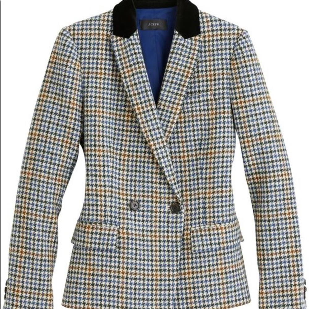 J.Crew Women's Dover Blazer In Houndstooth Wool Size 8